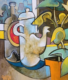 Coffee Pot and Plant