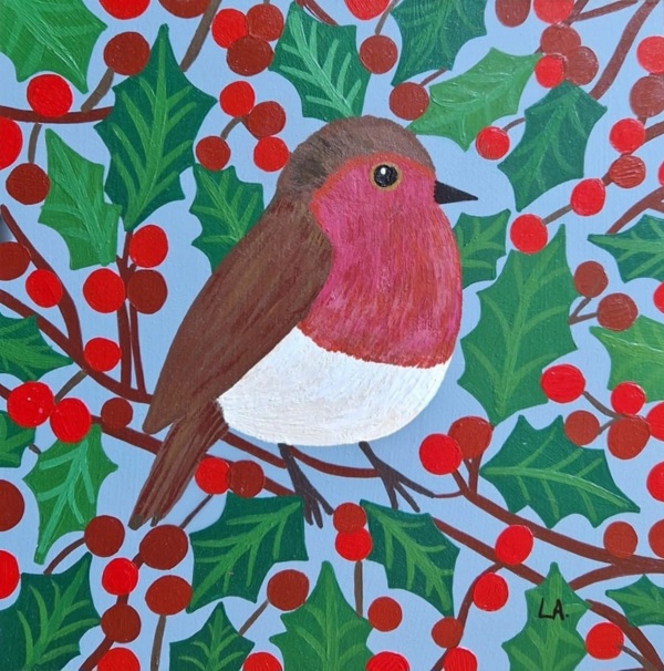 ROBIN IN THE HOLLY
