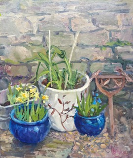 TWO BLUE POTS