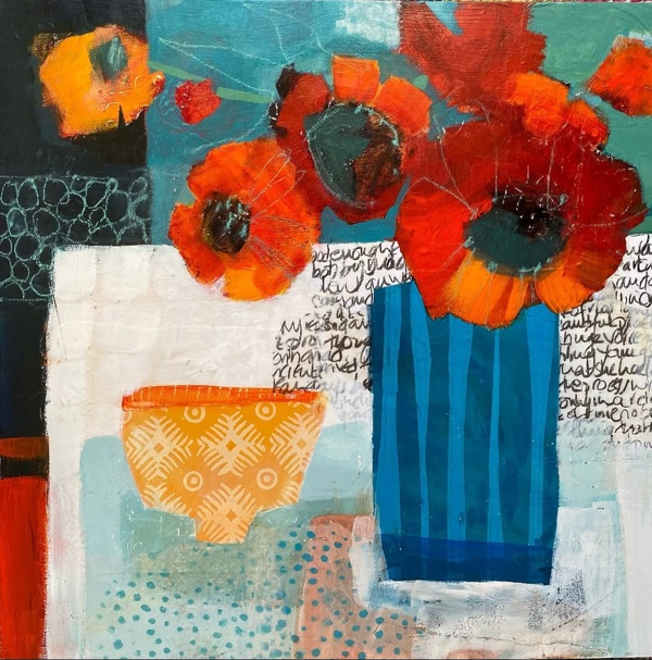 ORANGE FLOWERS AND BOWL