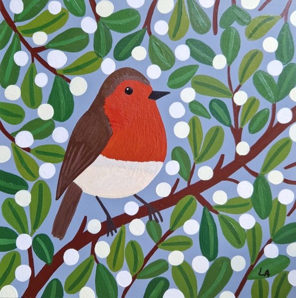 ROBIN IN MISTLETOE