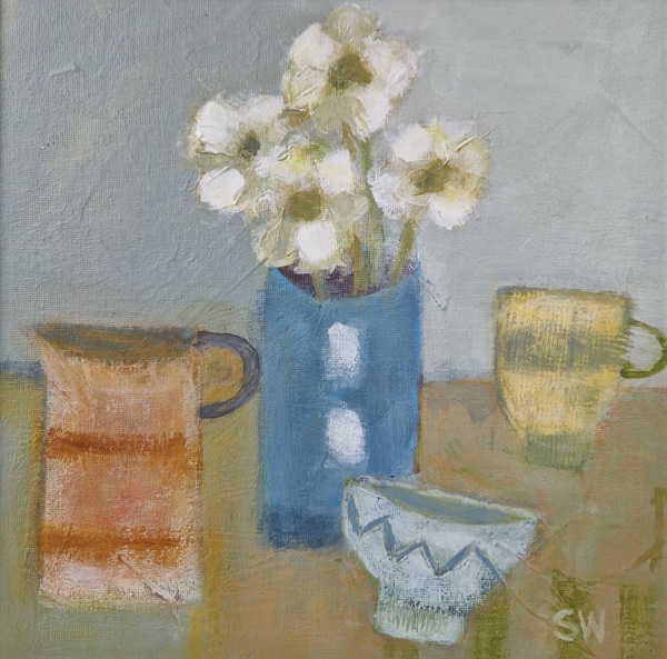 FLOWERS IN BLUE JUG