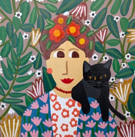 GIRL WITH BLACK CAT