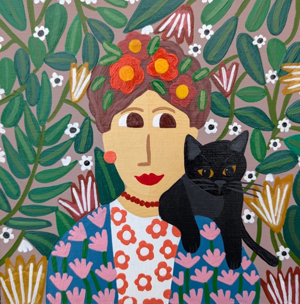 GIRL WITH BLACK CAT