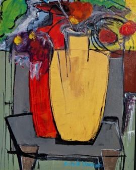 POTS ON GREY TABLE